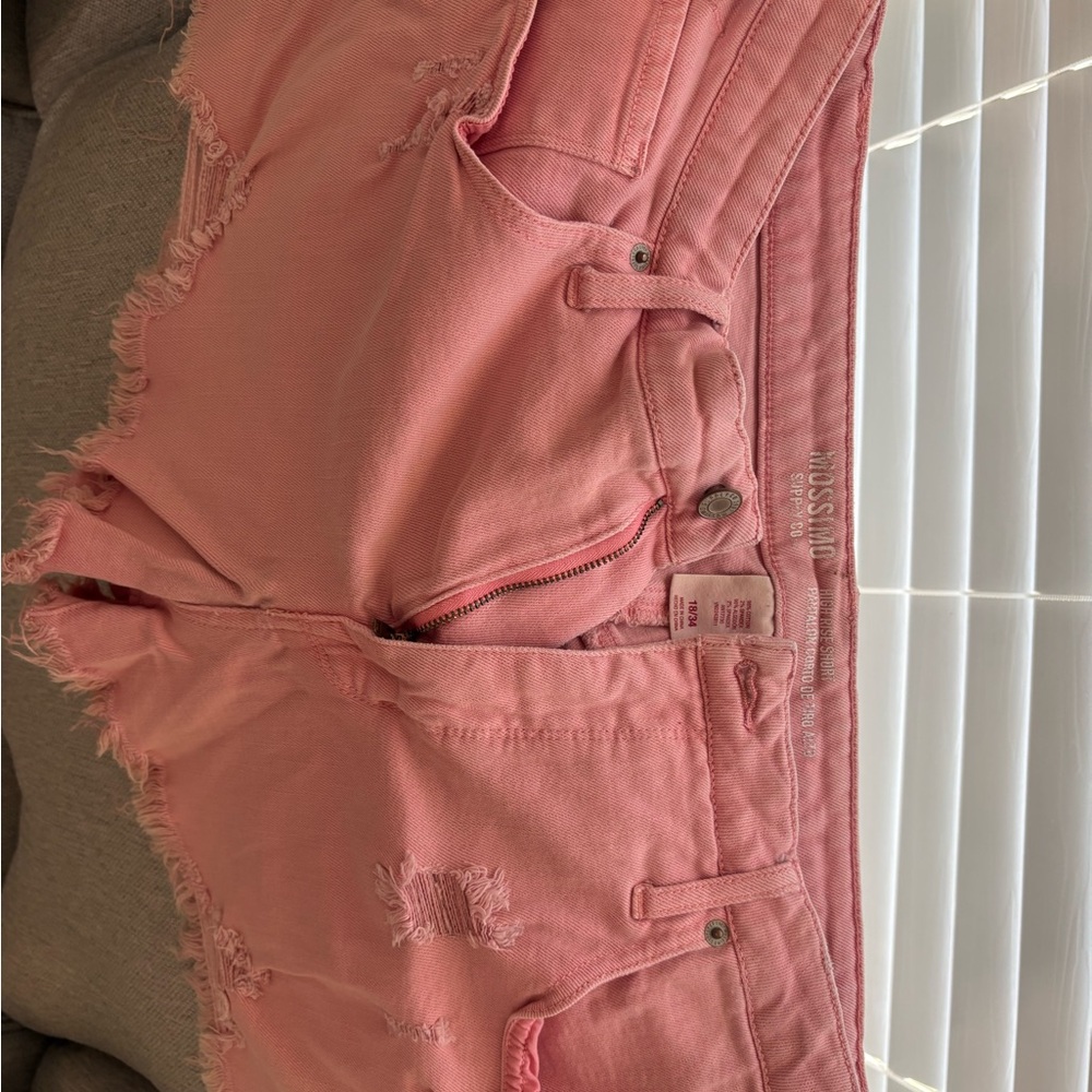 Mossimo Women's Pink Distressed Jean Shorts